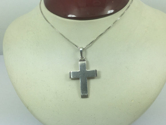 Silver Cross And Chain
