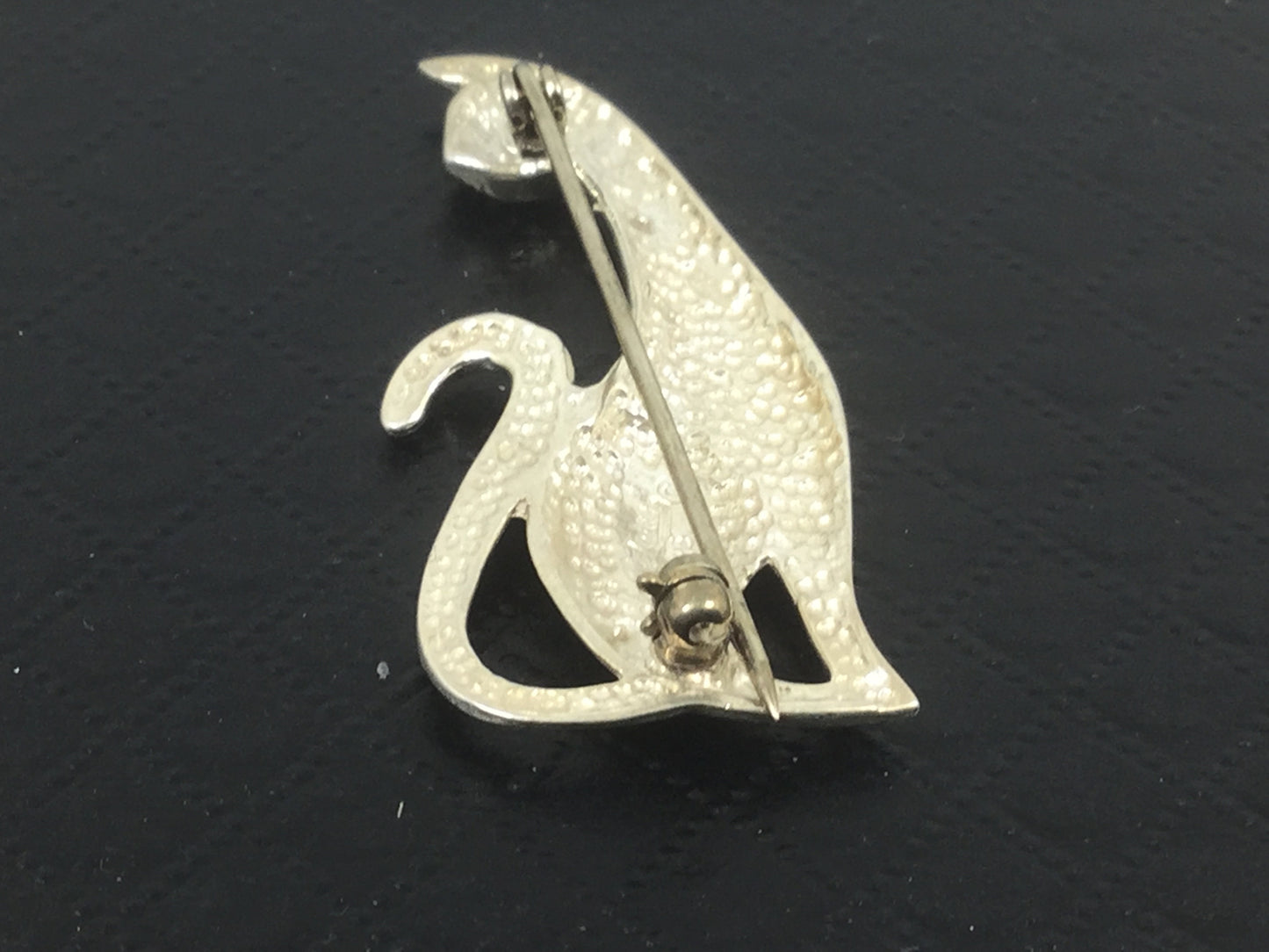 Vintage Silver Cat Pin