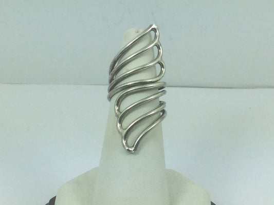Silver Swirl Design Finger Ring