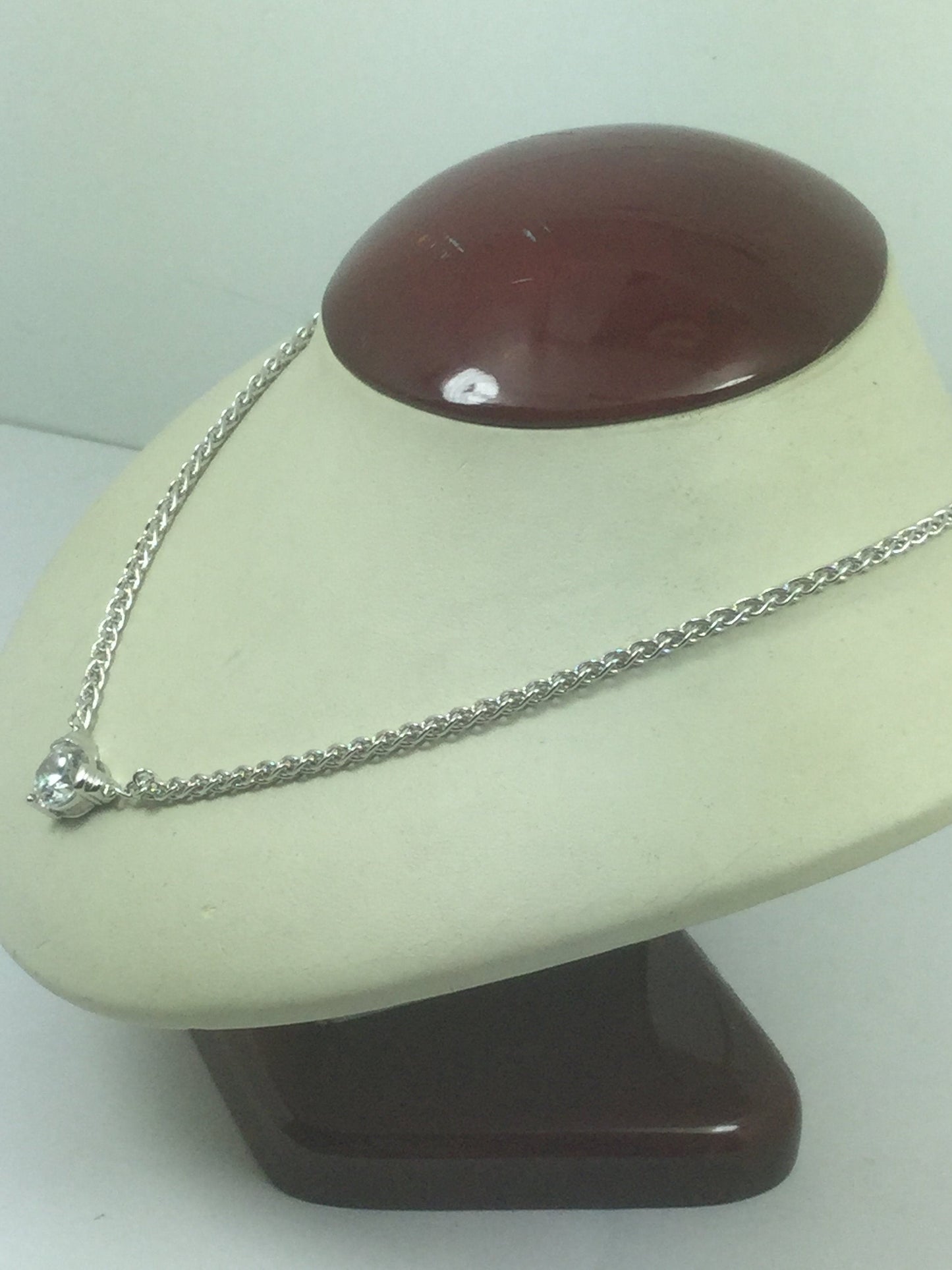 Silver Necklace With Cubic Zirconia Charm