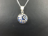 Unique Silver Dark Blue Evil Eye Necklace & Bracelet Set