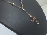 Silver Gold Plated Garnet Cross Necklace