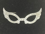 Vintage Silver Mascarade Mask With Marcasite Pin