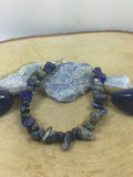 Adjustable Sterling Silver Genuine Gemstone Bracelet with Lapis Lazuli ( Stone of Total Awareness )