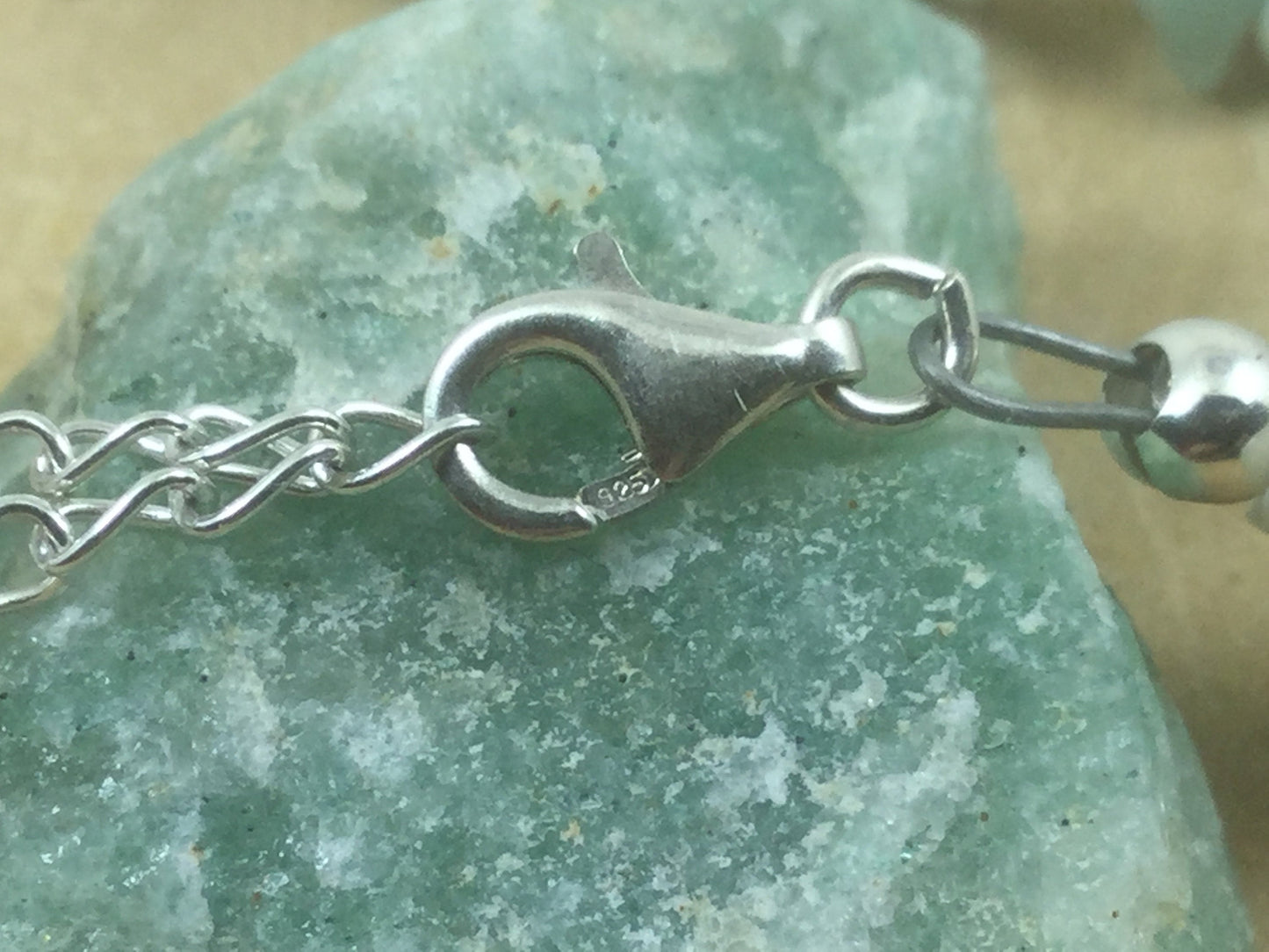 Adjustable Sterling Silver Genuine Gemstone Bracelet With Amazonite ( Fluidity Playful Optimistic )