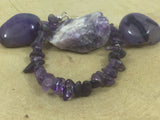 Adjustable Sterling Silver Genuine Gemstone Bracelet With Amethyst ( Stone Of Spirituality And Contentment )