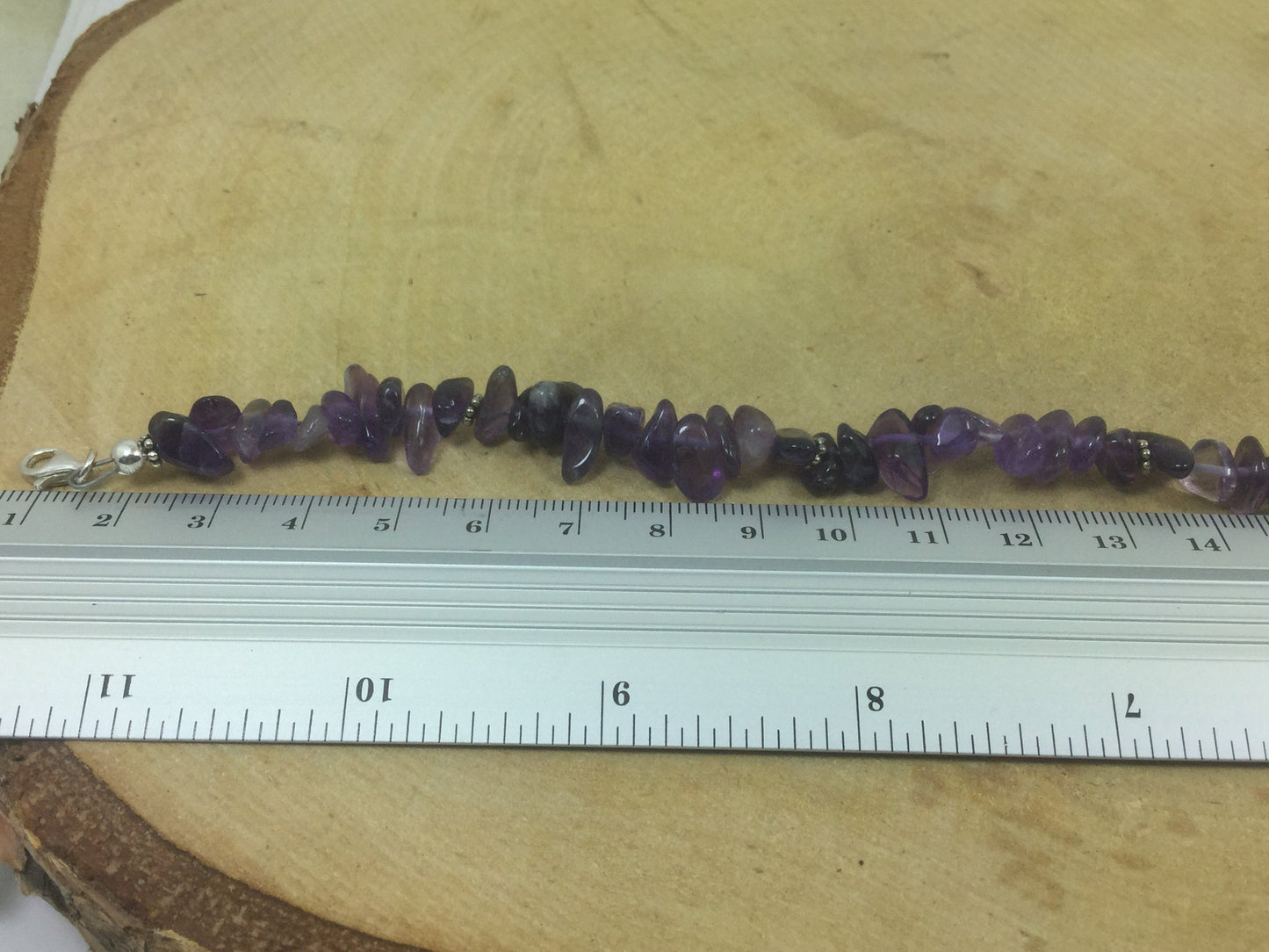 Adjustable Sterling Silver Genuine Gemstone Bracelet With Amethyst ( Stone Of Spirituality And Contentment )