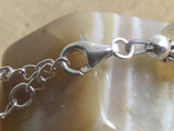 Adjustable Sterling Silver Genuine Gemstone Bracelet With Yellow Opal ( Stone Of Healing )