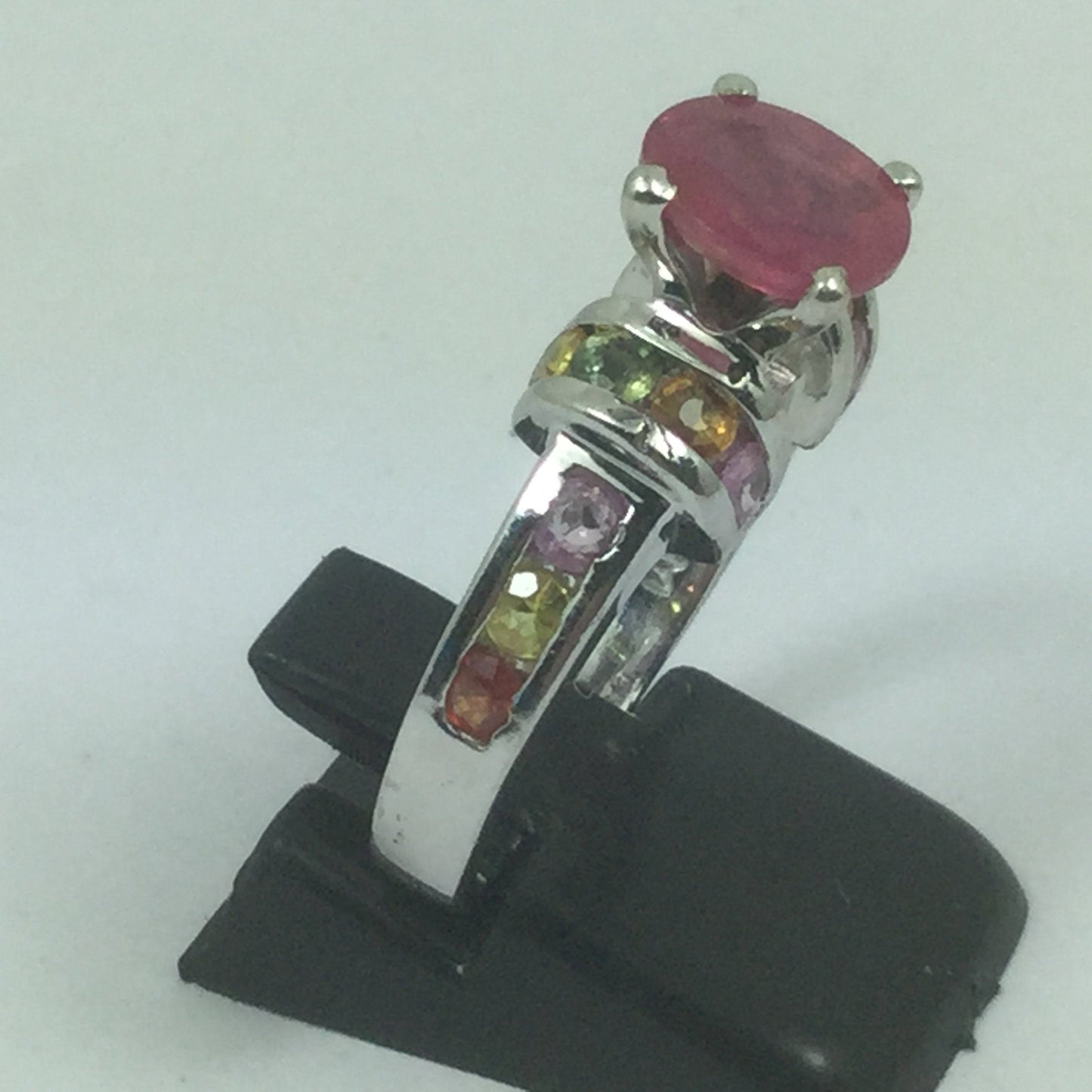 Beautiful Silver Ruby & Topaz Ring