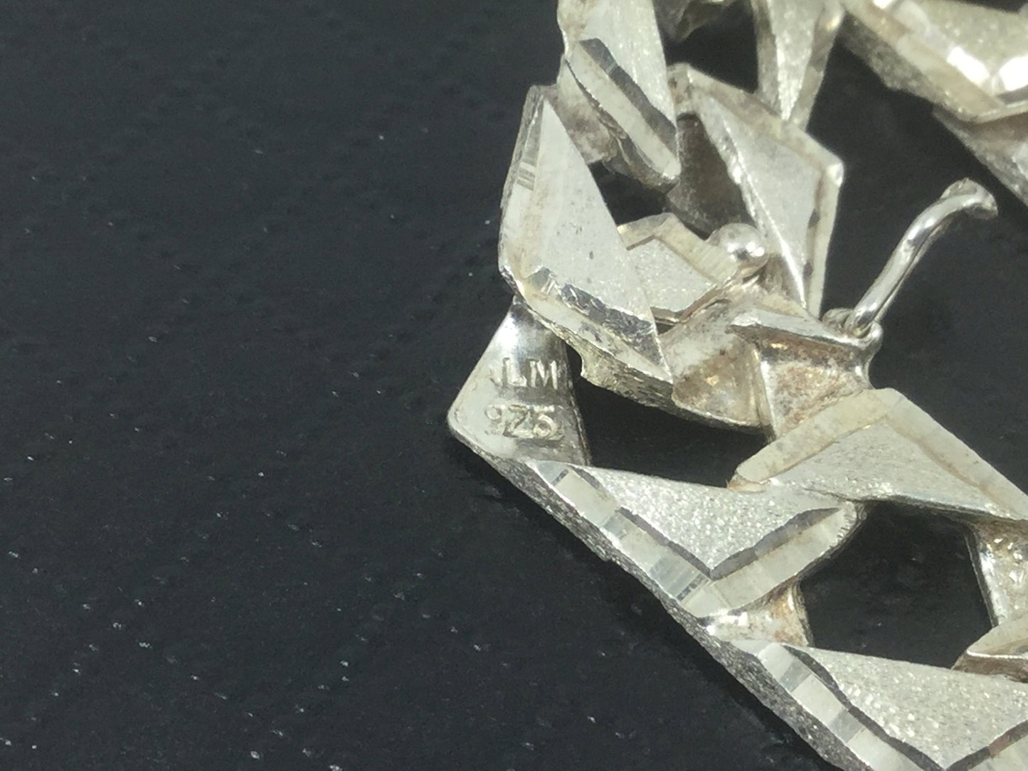 Silver Diamond Cut Link Bracelet