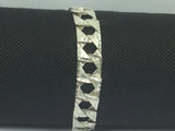 Silver Diamond Cut Link Bracelet