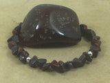 Adjustable Sterling Silver Genuine Gemstone Bracelet With Red Tiger Eye