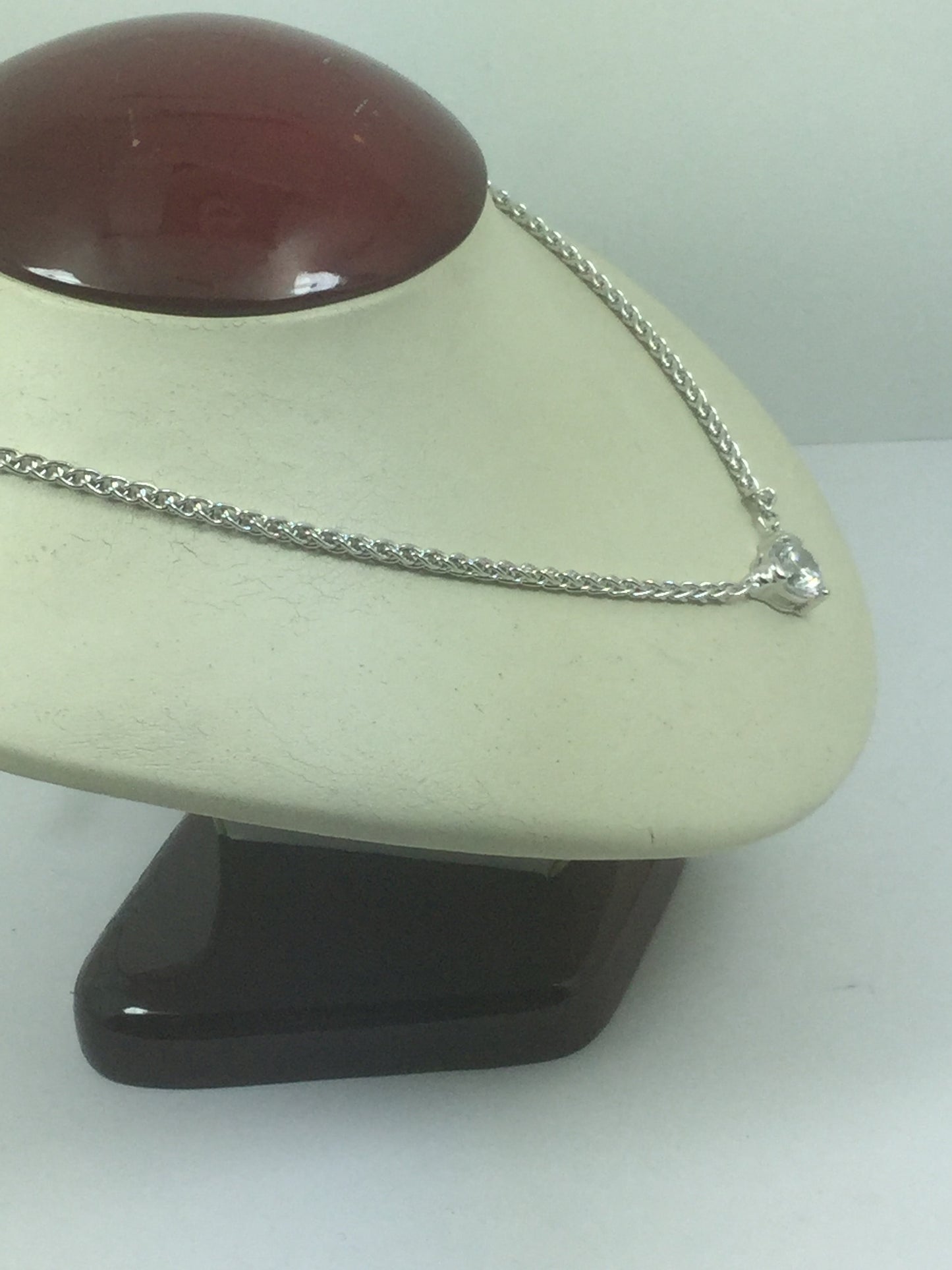 Silver Necklace With Cubic Zirconia Charm