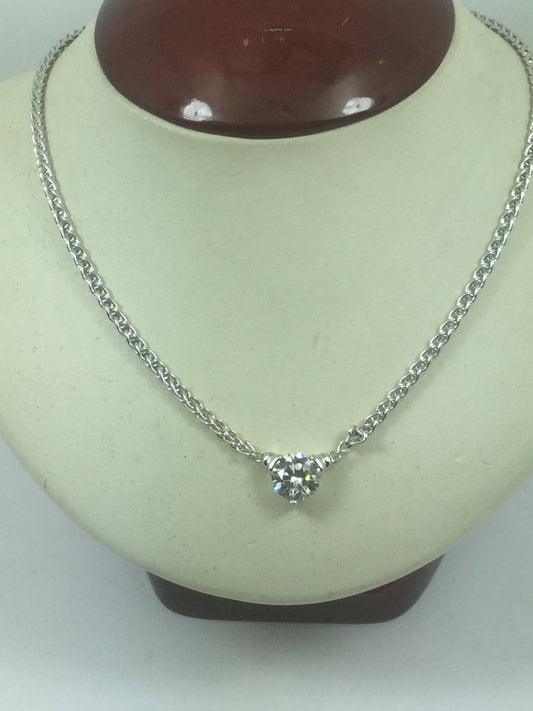 Silver Necklace With Cubic Zirconia Charm