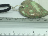 Gorgeous Genuine Gemstone  Heart Shaped Sea Jasper On Leather Cord Silver Lobster Claw