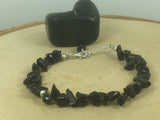 Adjustable Sterling Silver Genuine Gemstone Bracelet with Black Onyx ( The Protection Stone )