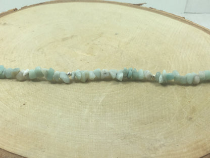 Adjustable Sterling Silver Genuine Gemstone Bracelet With Amazonite ( Fluidity Playful Optimistic )
