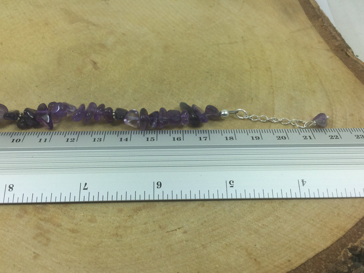 Adjustable Sterling Silver Genuine Gemstone Bracelet With Amethyst ( Stone Of Spirituality And Contentment )