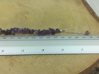 Adjustable Sterling Silver Genuine Gemstone Bracelet With Amethyst ( Stone Of Spirituality And Contentment )