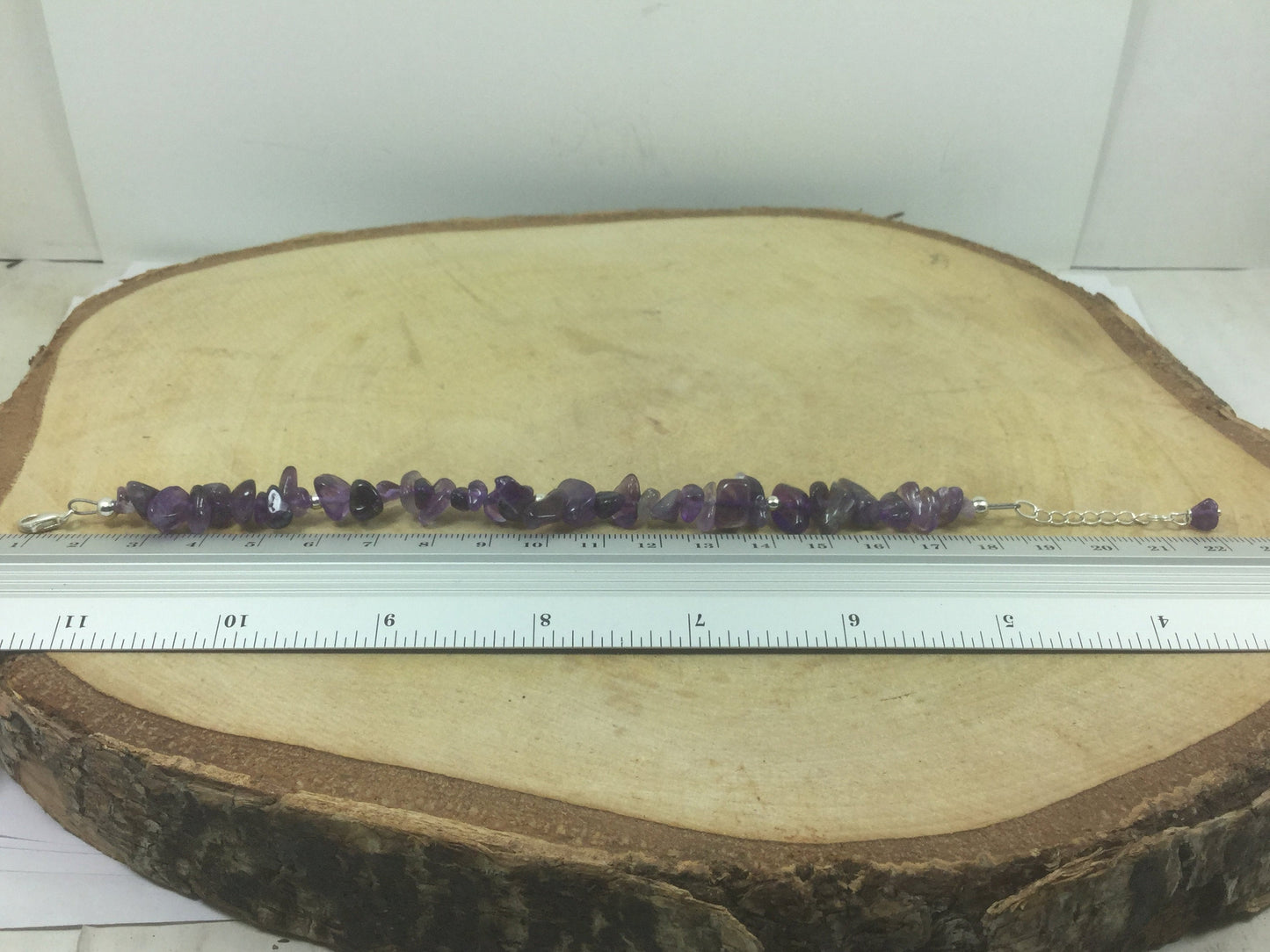 Adjustable Sterling Silver Genuine Gemstone Bracelet With Amethyst ( Stone Of Spirituality And Contentment )