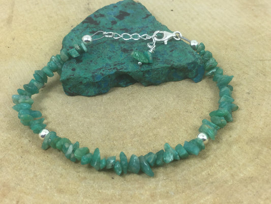 Adjustable Sterling Silver Genuine Gemstone Bracelet With Russian  Amazonite