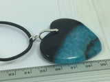 Stunning Genuine Gemstone Heart Shaped Druzy Agate On Leather Cord With Silver Lobster Claw