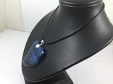 Genuine Gemstone Heart Shaped Agate On Leather Cord Adjustable Silver Lobster Claw