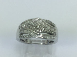 Platinum over Sterling Silver 50ct Diamond Ring