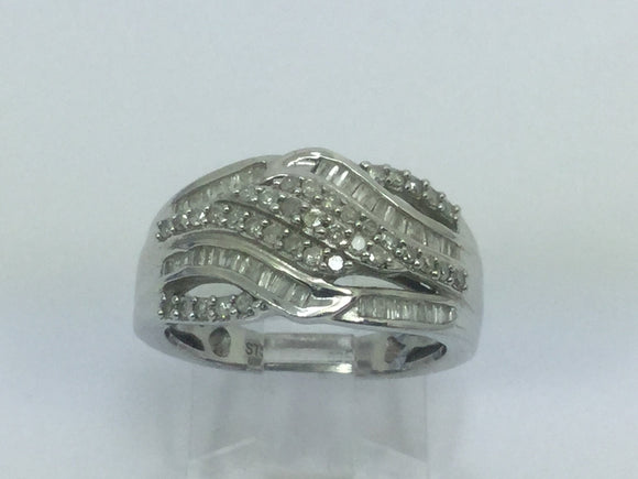 Platinum over Sterling Silver 50ct Diamond Ring