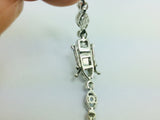 Platinum Over Sterling Silver Aquamarine Cambodian Zircon Bracelet