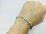 Platinum Over Sterling Silver Aquamarine Cambodian Zircon Bracelet