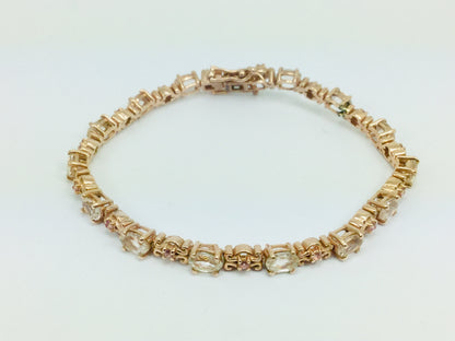 Platinum over Sterling Silver Pink Tourmaline Bracelet