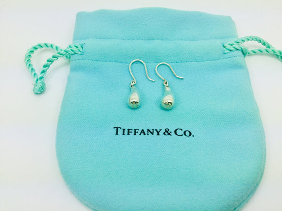 Tiffany & Co. Elsa Peretti Sterling Silver Teardrop Earrings Dangle/Drop