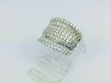 Rhodium Plated Sterling Silver Row Face CZ Ring