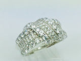 Rhodium Plated Sterling Silver Crossover CZ Ring