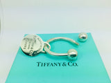 Tiffany And Co Silver Double Screwball Key Ring With Oval Tag